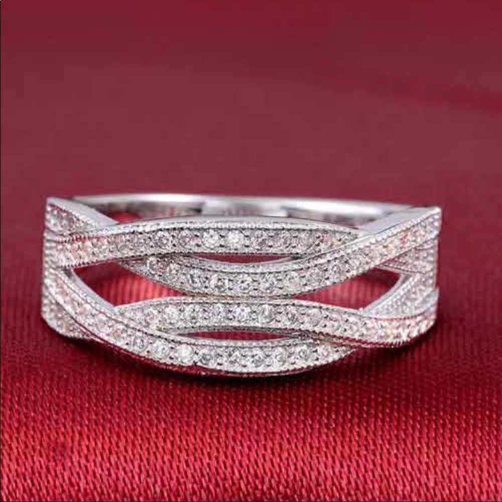 ETERNITY 925 STERLING SILVER DIAMOND RING - Picture 4 of 5